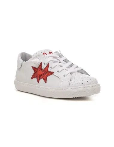 2 Star SNEAKER BAMBINA PELLE CON LOGO LATERALE  
