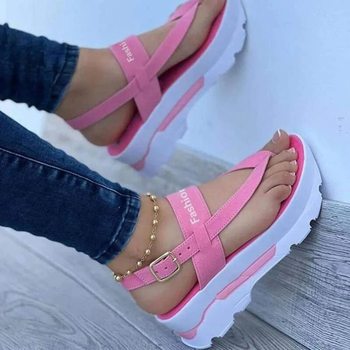 2023 Nuovi Sandali Scarpe Da Donna Infradito Scarpe da Donna Scarpe Casual da Donna Fibbia Scarpe da Donna Open Toe Pantofola Pi