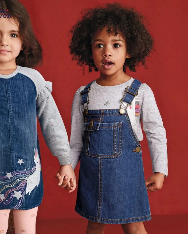 Abbigliamento per bambini Gonna di jeans Autunno Nuova gonna per bambini di marca Abito a maniche lunghe