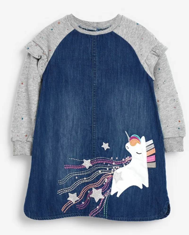 Abbigliamento per bambini Gonna di jeans Autunno Nuova gonna per bambini di marca Abito a maniche lunghe