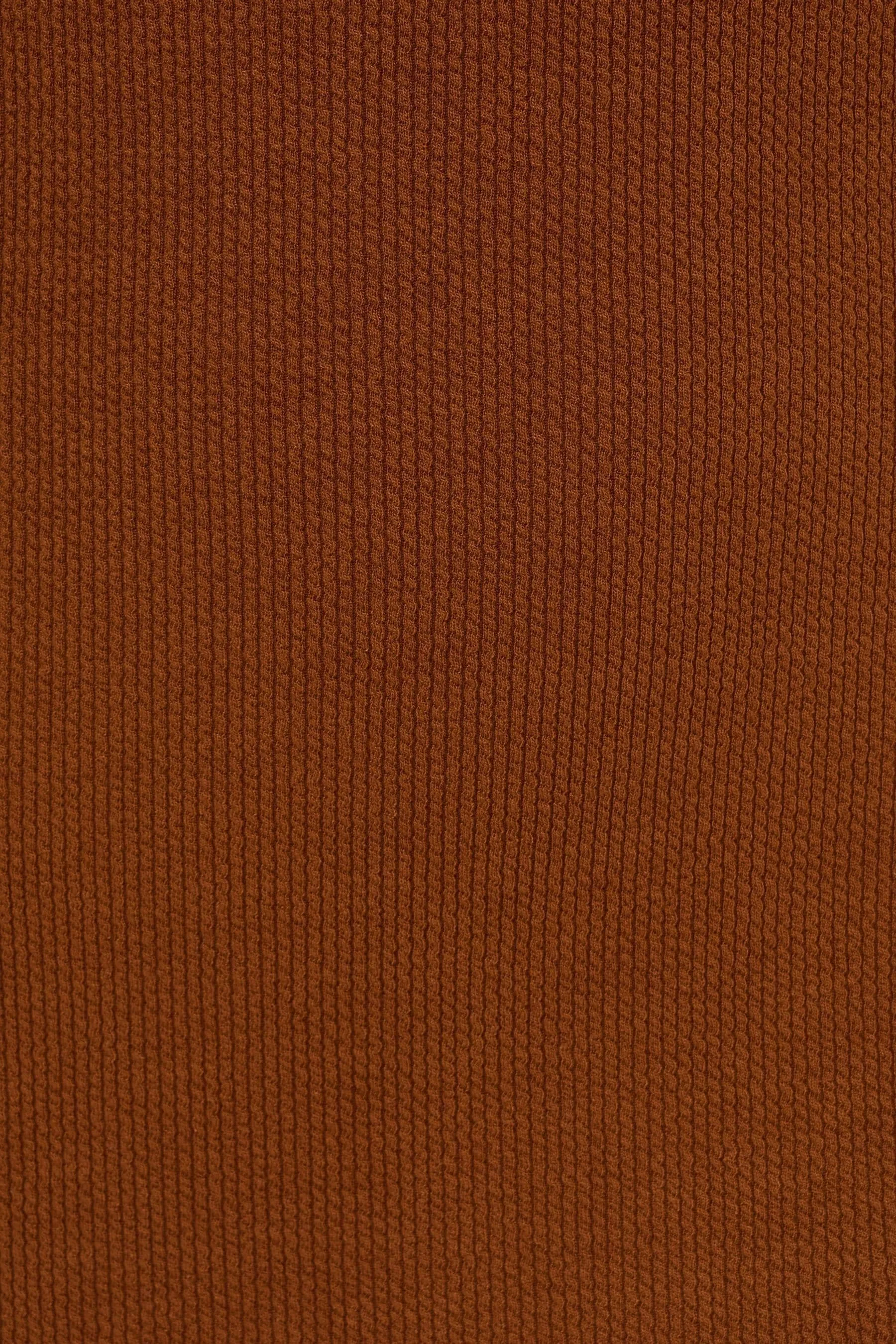 Adrianna Papell Marrone midi in maglia con frange - Abito
