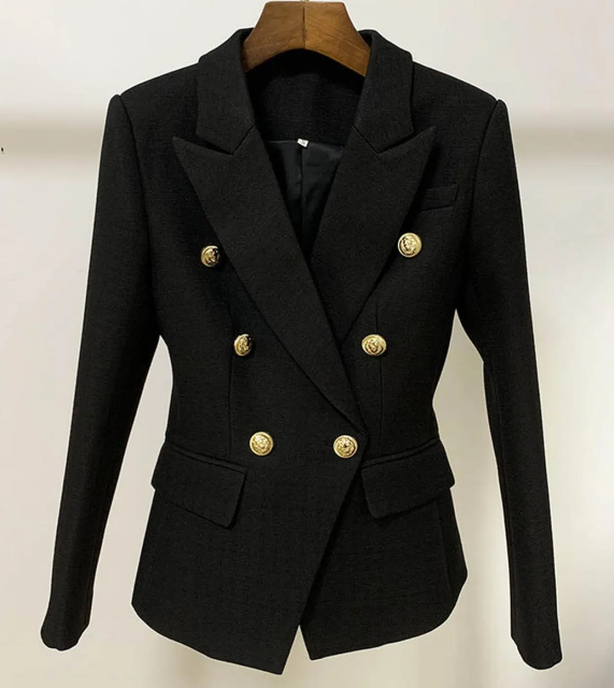 Alta qualità Nuovo 2023 Designer di passerelle Giacca da giacca da donna Bottoni leone in metallo classico Doppio petto Vestibil