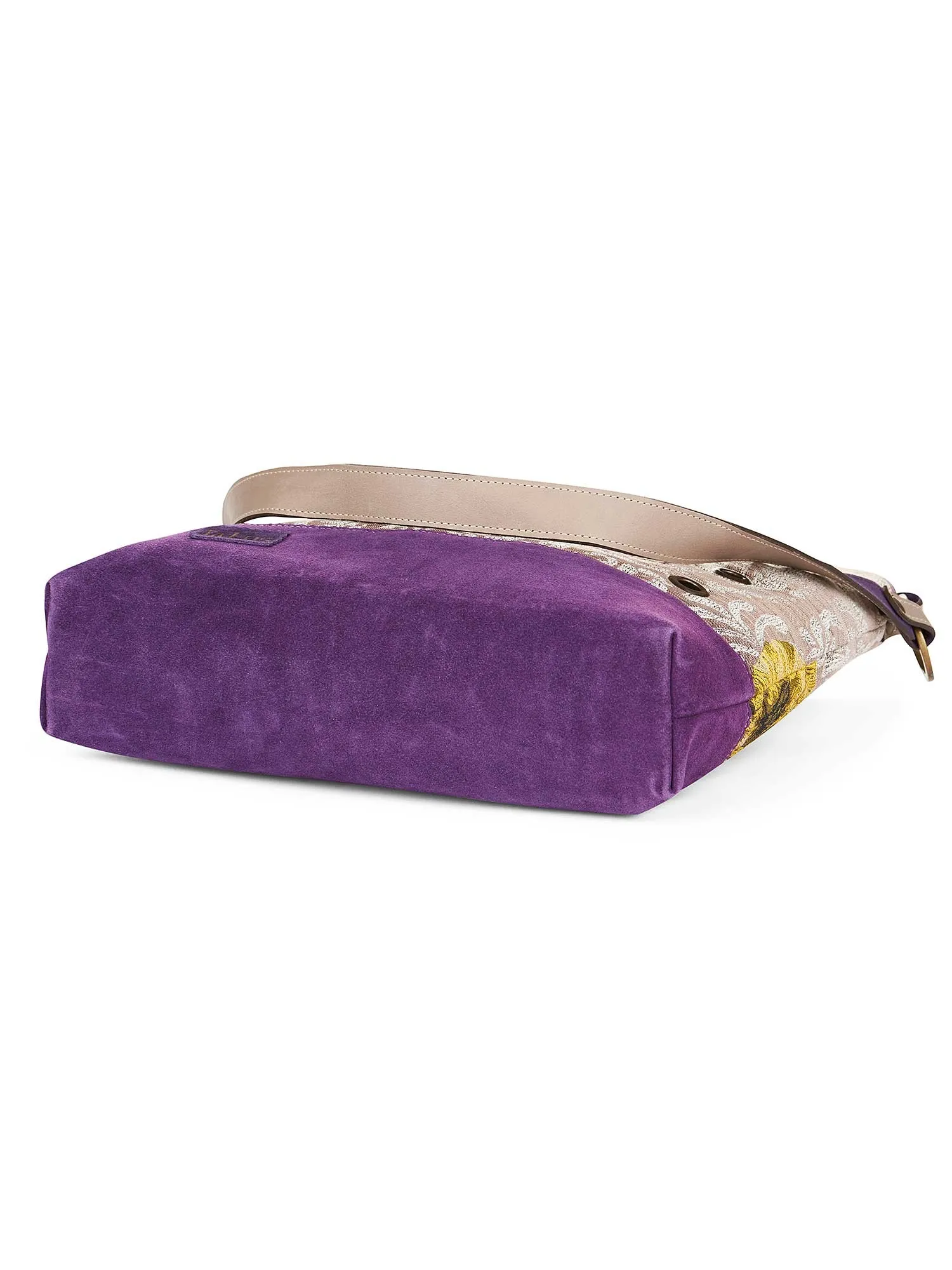 Bag in brocade fabric and suede