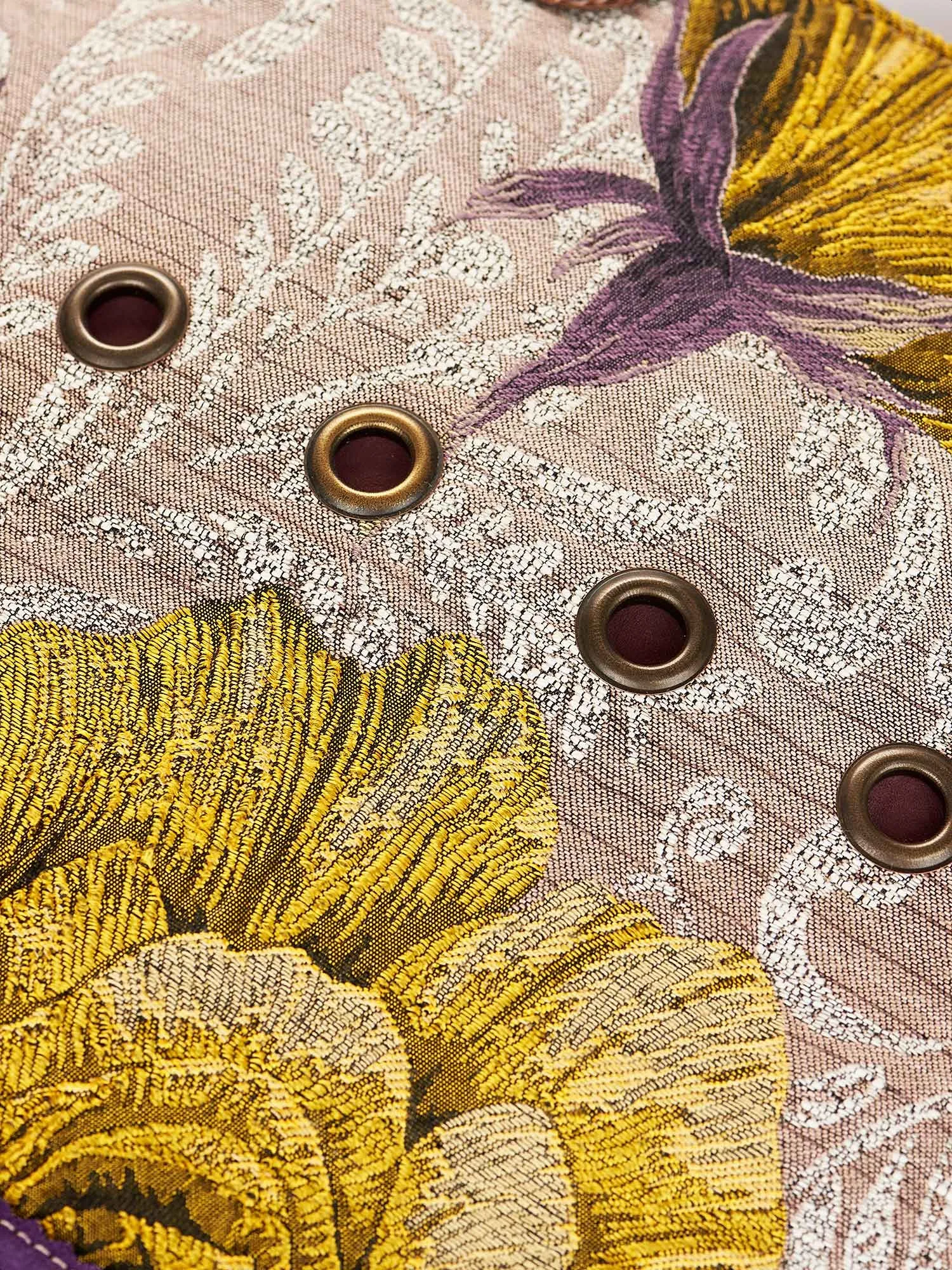 Bag in brocade fabric and suede