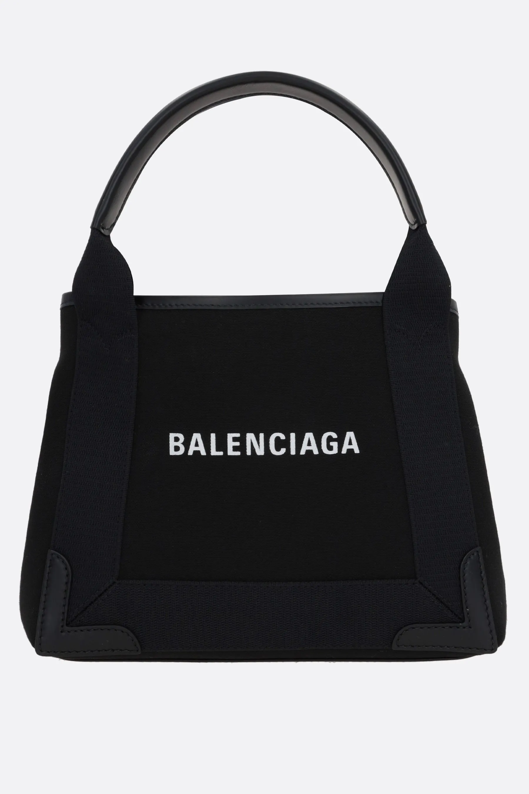  BALENCIAGA borsa tote Cabas Navy XS in canvas e pelle liscia 