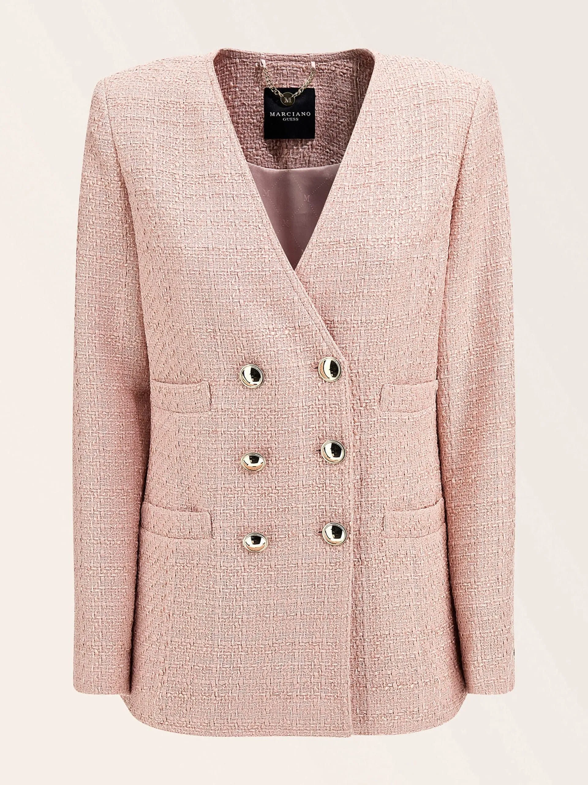 Blazer marciano doppio petto tessuto tweed