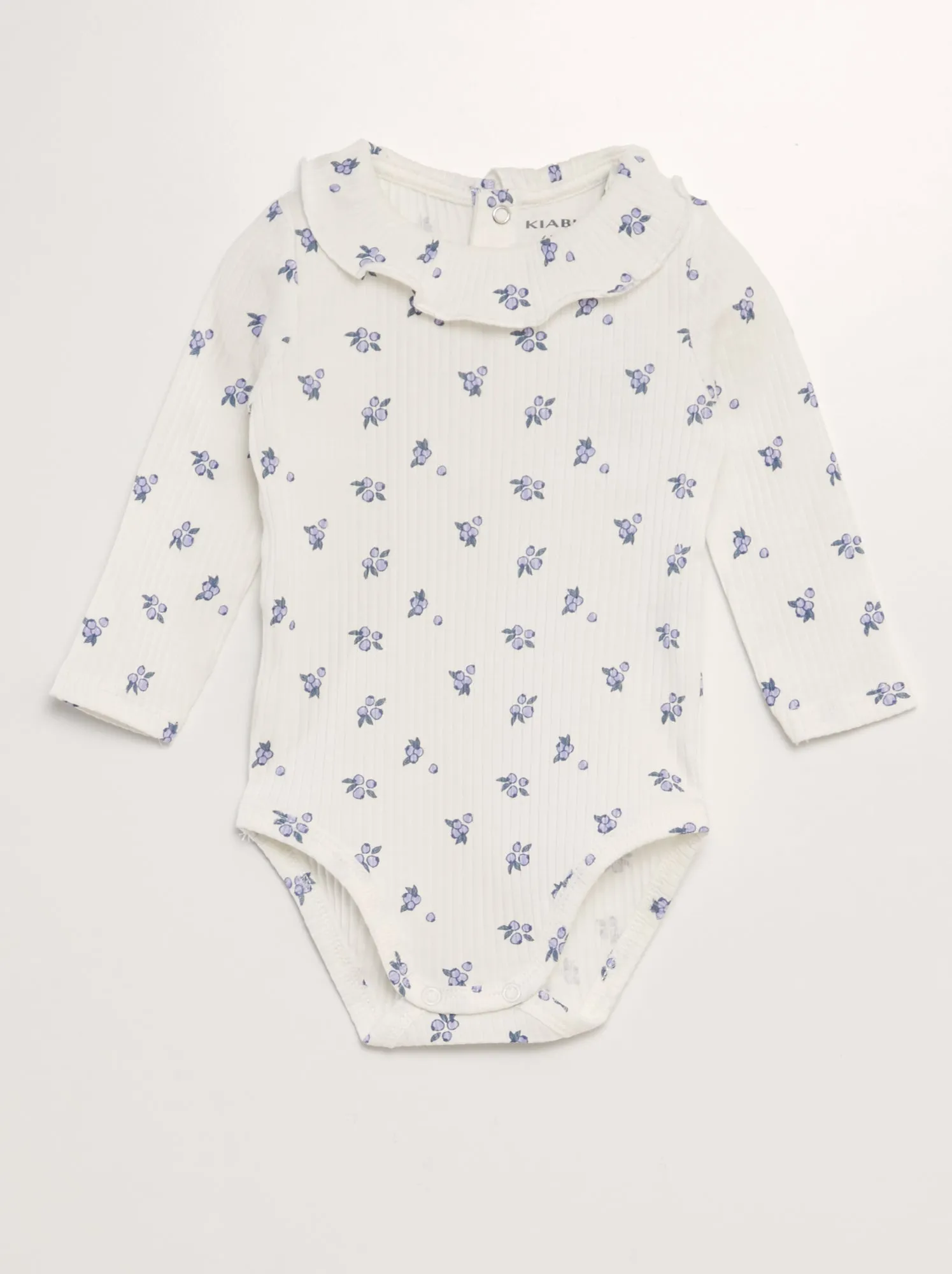 Body con colletto arricciato - BIANCO