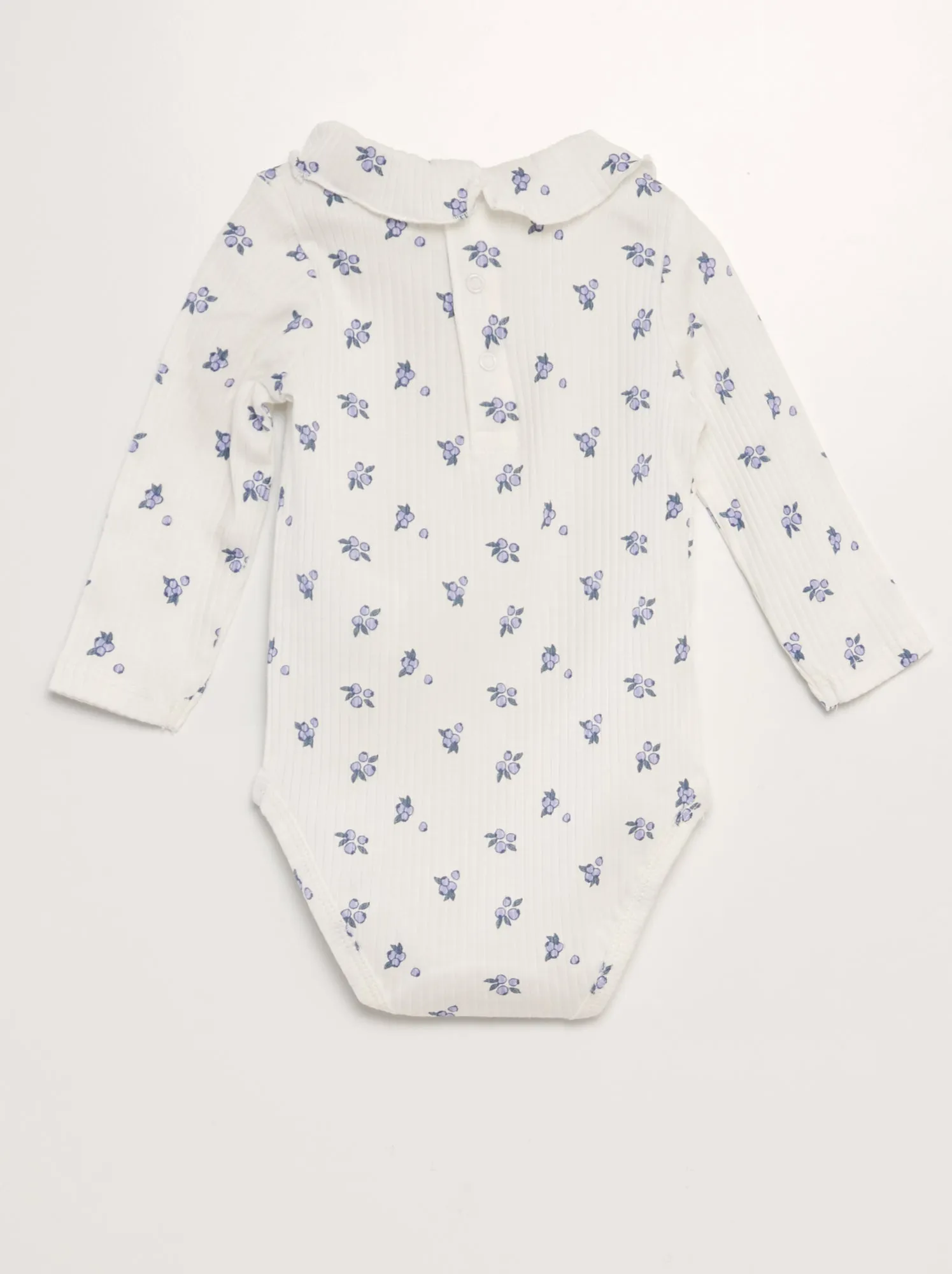 Body con colletto arricciato - BIANCO