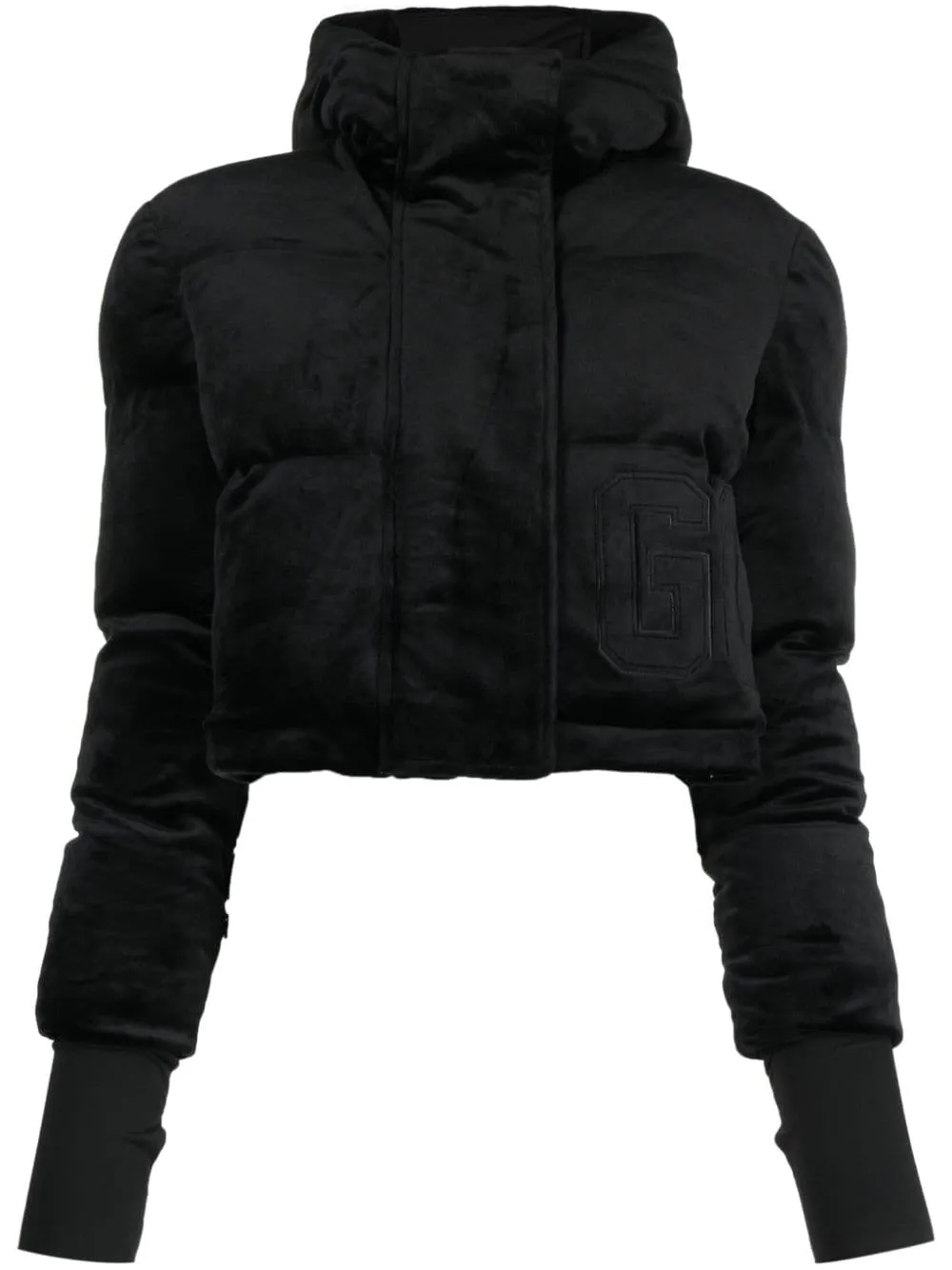 Bomber con cappuccio in nero - donna