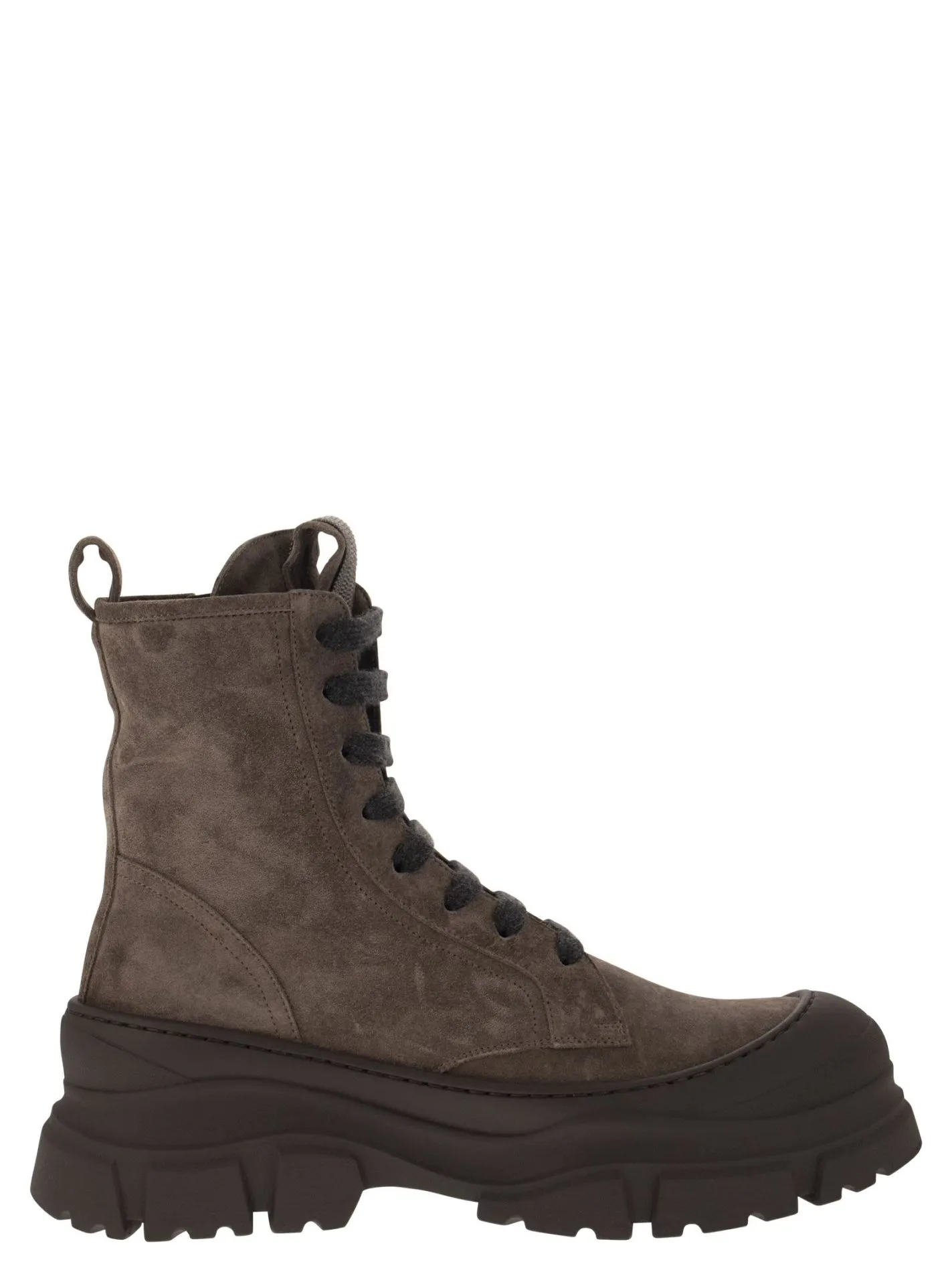 Boot in camoscio e vitello con Precious Tongue