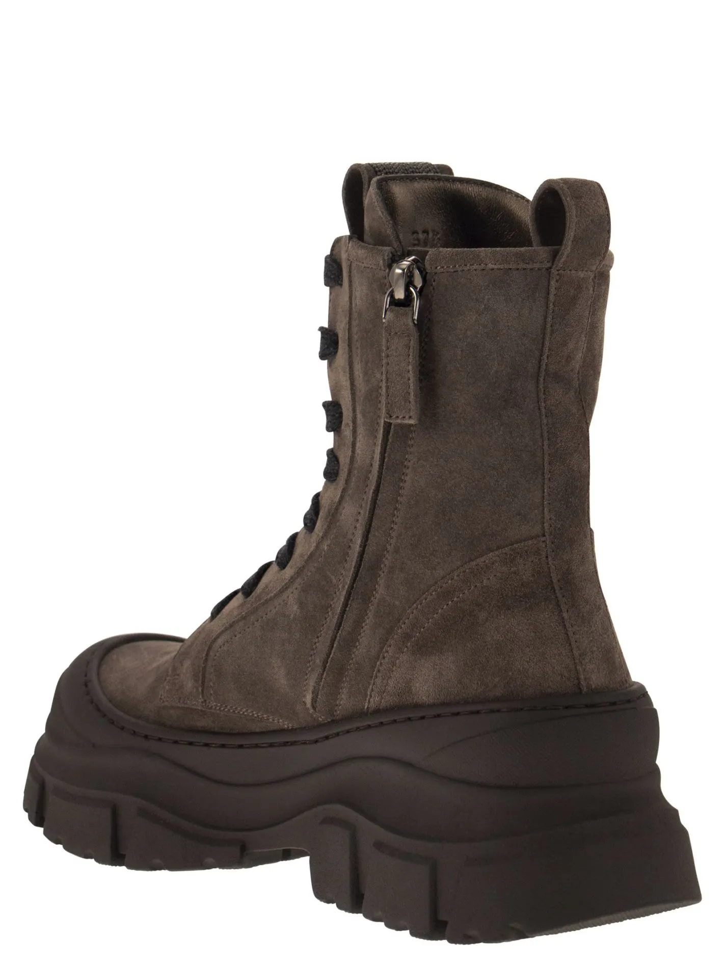 Boot in camoscio e vitello con Precious Tongue