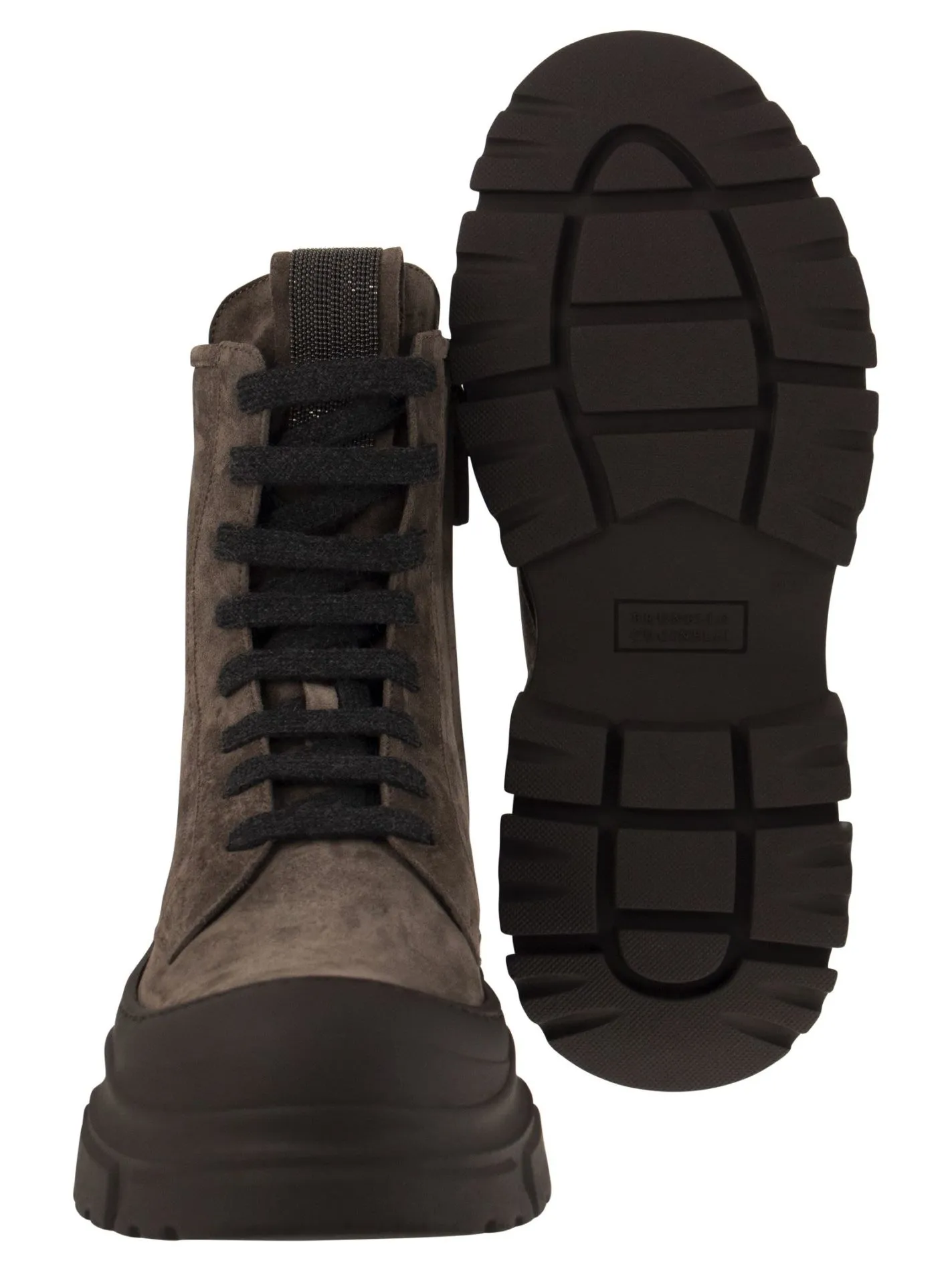 Boot in camoscio e vitello con Precious Tongue
