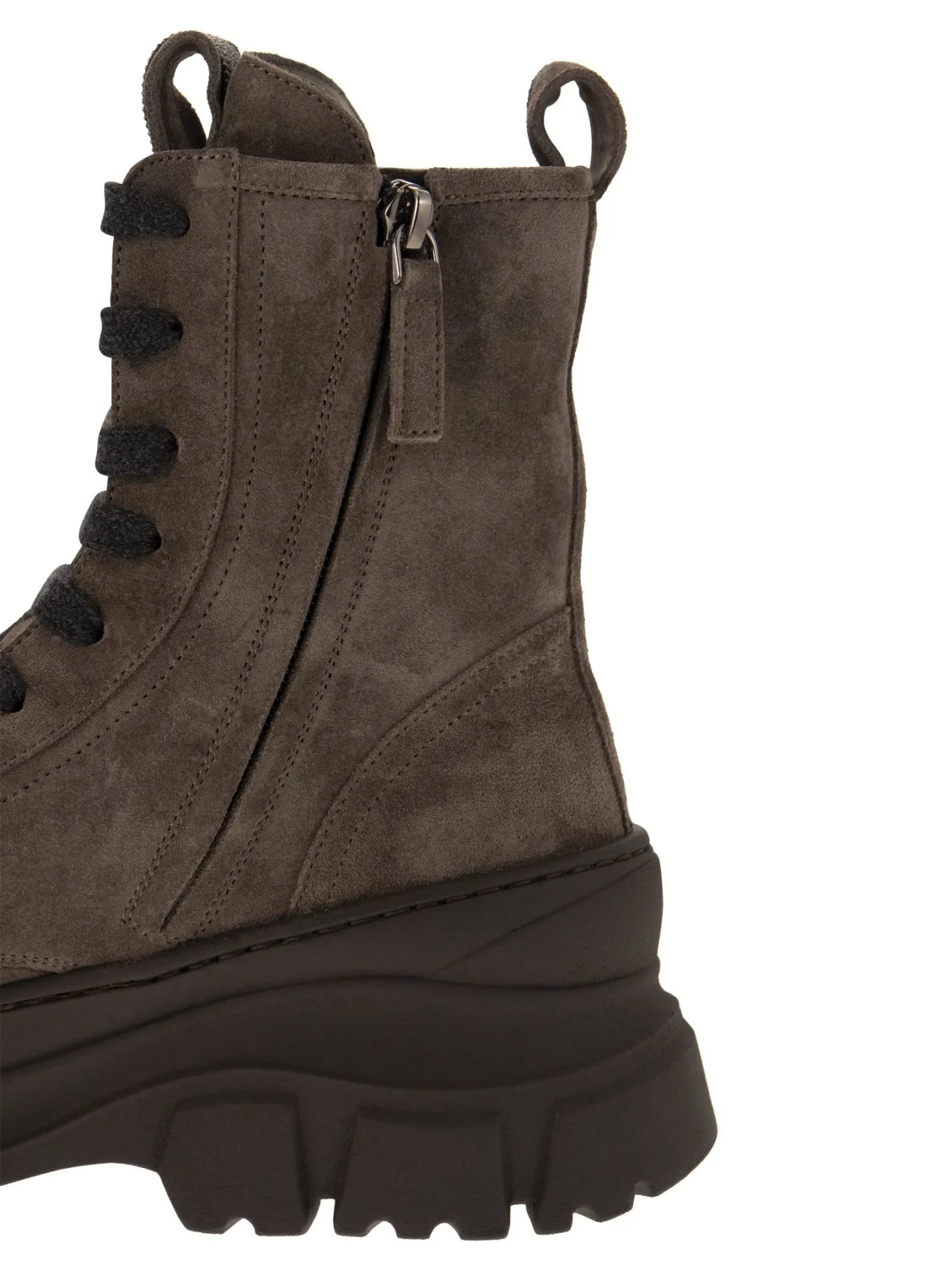 Boot in camoscio e vitello con Precious Tongue