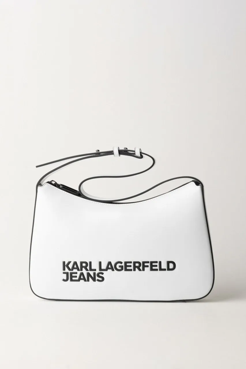 Borsa baguette logata WHITE