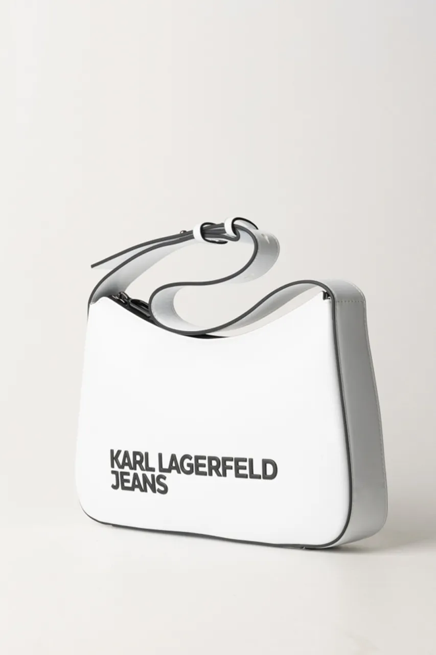 Borsa baguette logata WHITE