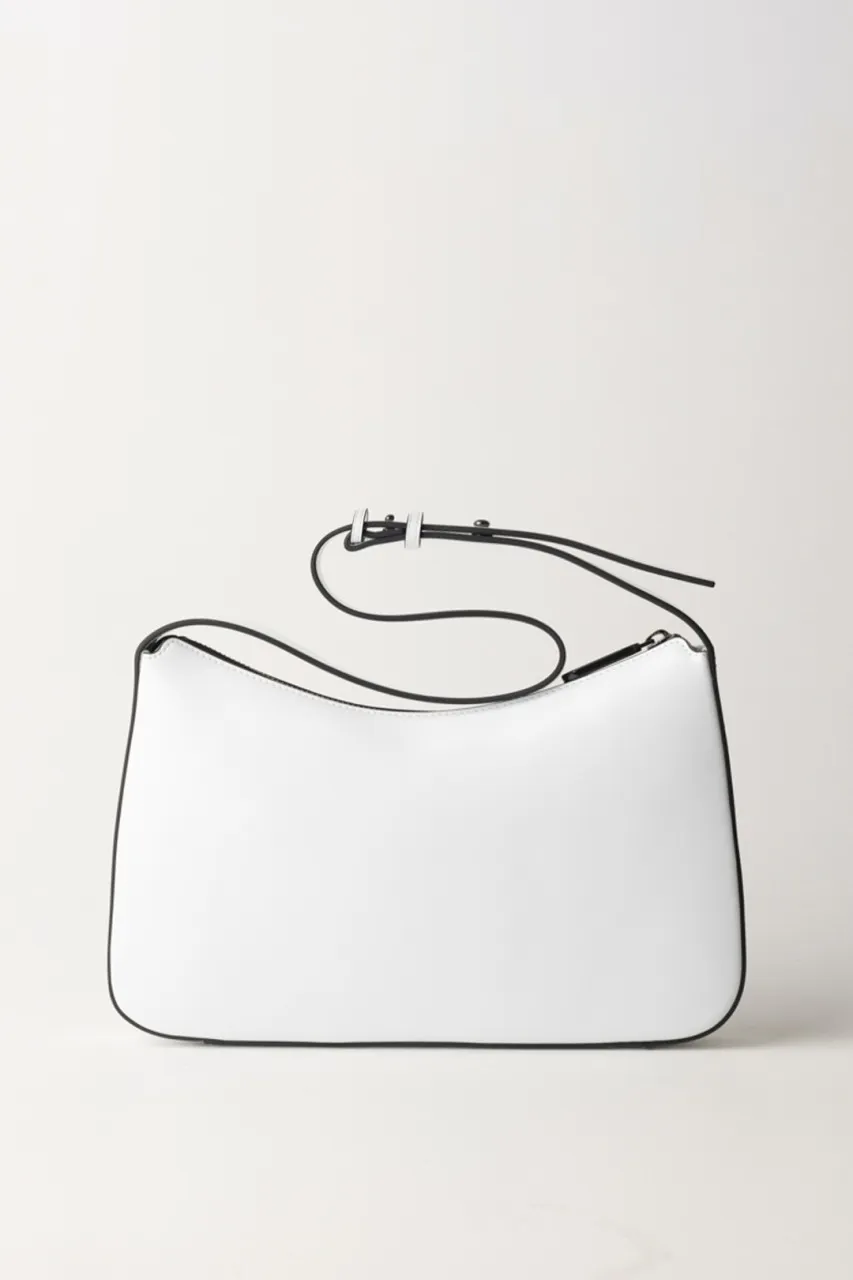 Borsa baguette logata WHITE