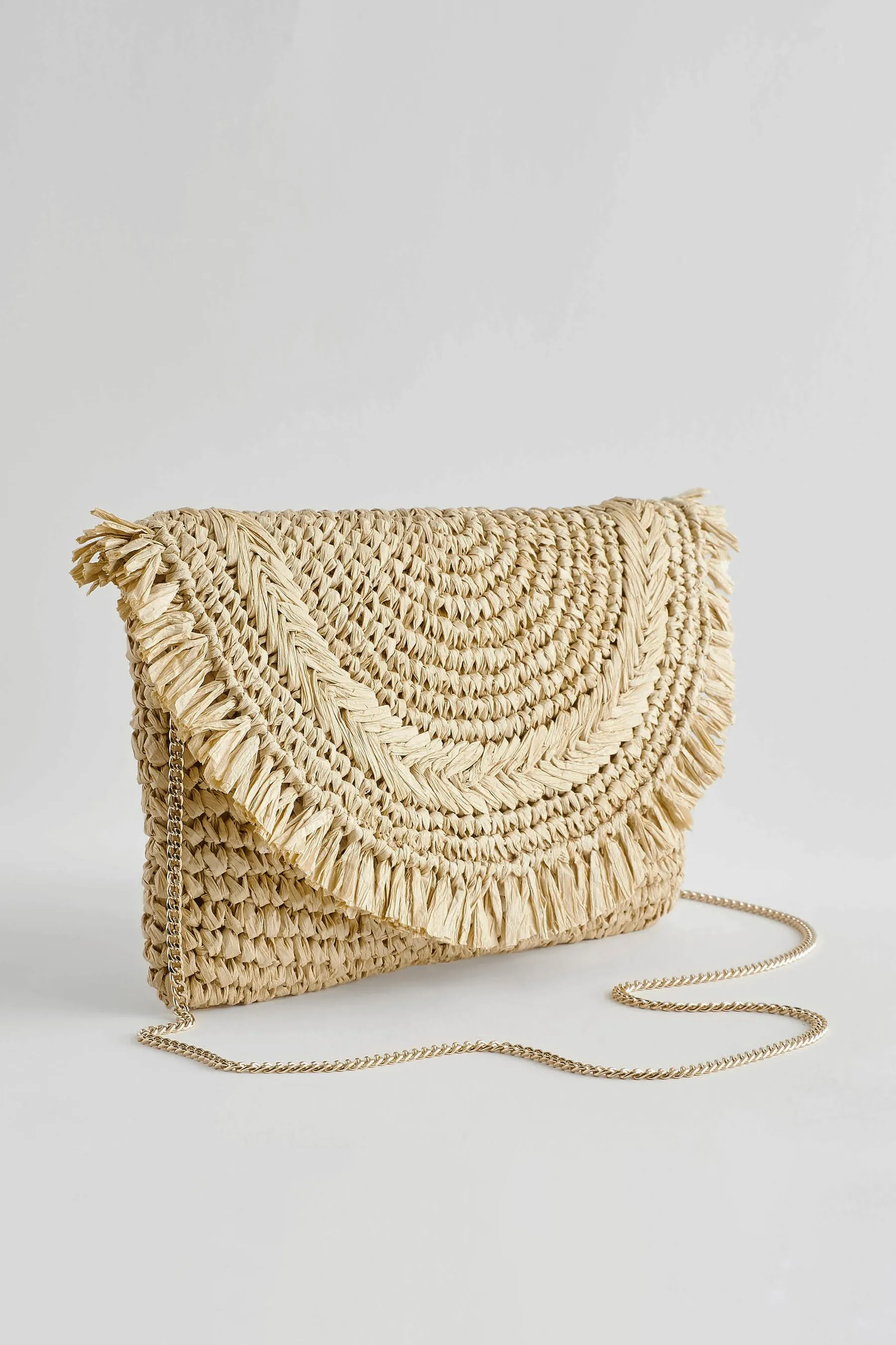 Borsa con frange in rafia    