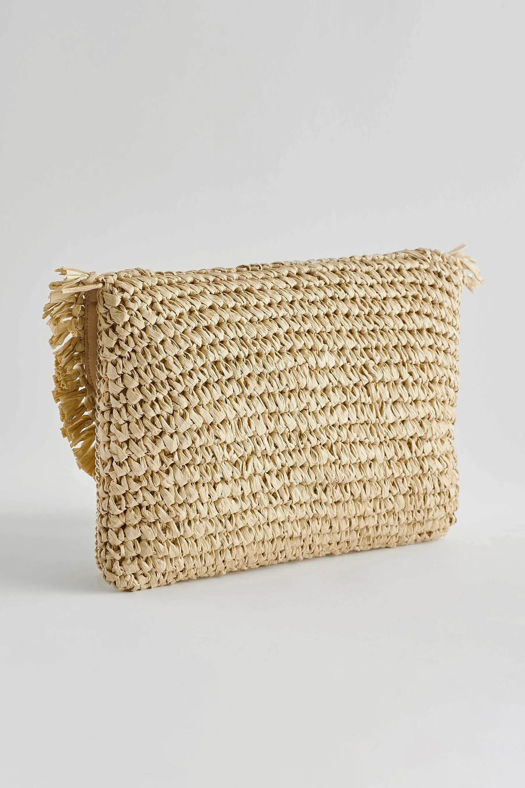 Borsa con frange in rafia    