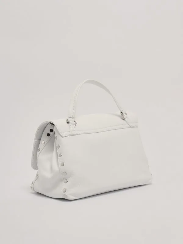 Borsa donna Zanellato Postina Valmarana S in pelle con frange rimovibili Bianco