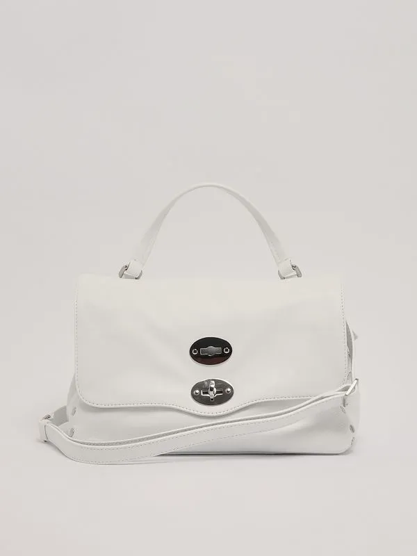 Borsa donna Zanellato Postina Valmarana S in pelle con frange rimovibili Bianco