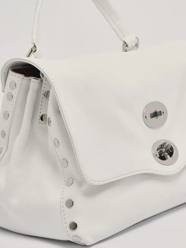 Borsa donna Zanellato Postina Valmarana S in pelle con frange rimovibili Bianco