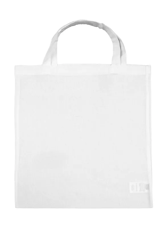 Borsa in cotone con manico corto