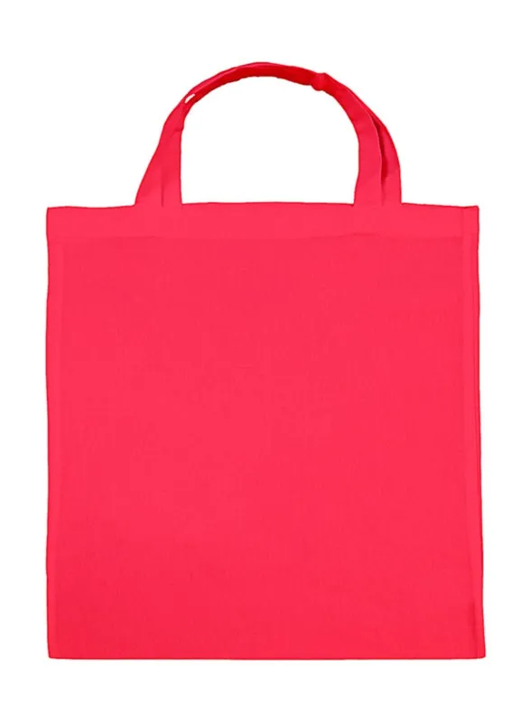 Borsa in cotone con manico corto