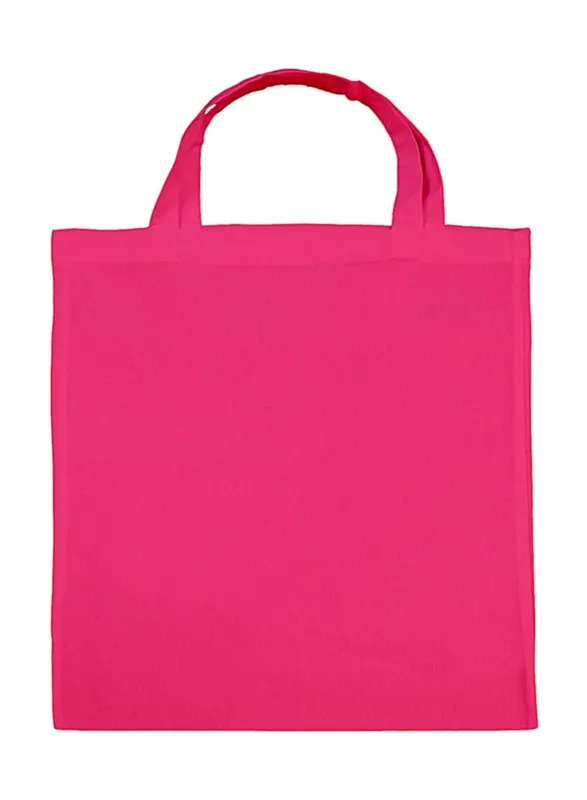 Borsa in cotone con manico corto