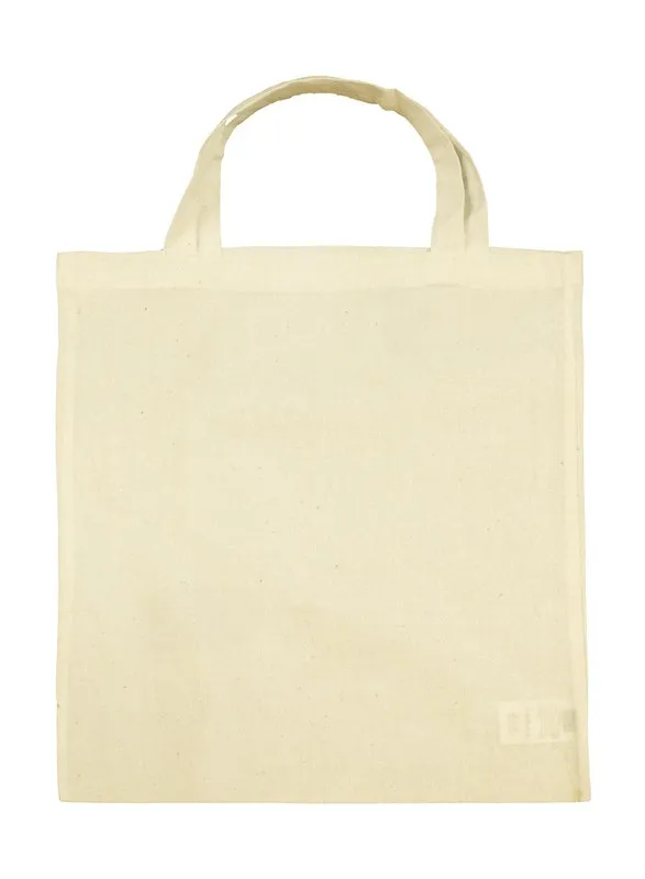 Borsa in cotone con manico corto