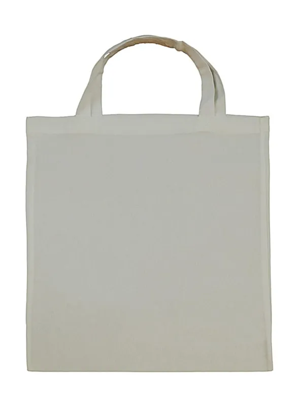 Borsa in cotone con manico corto
