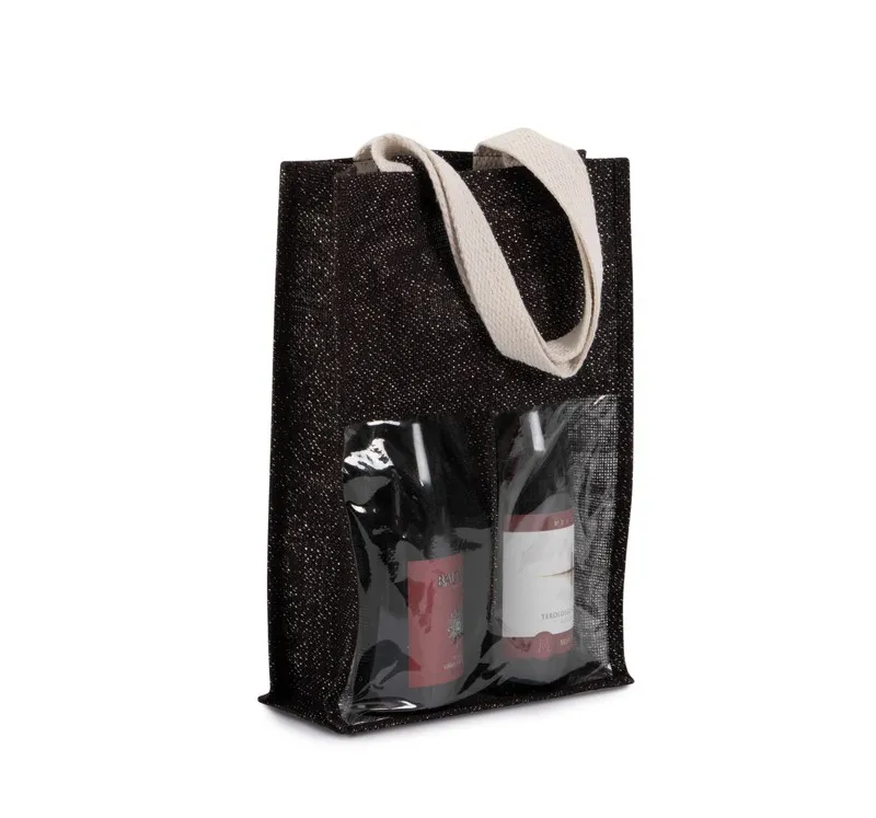 Borsa in juta per bottiglie
