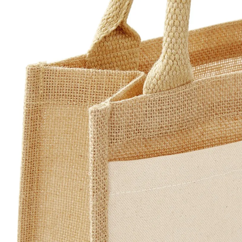 Borsa media in juta e cotone