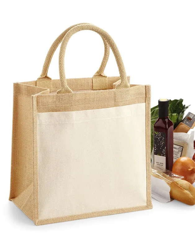 Borsa media in juta e cotone
