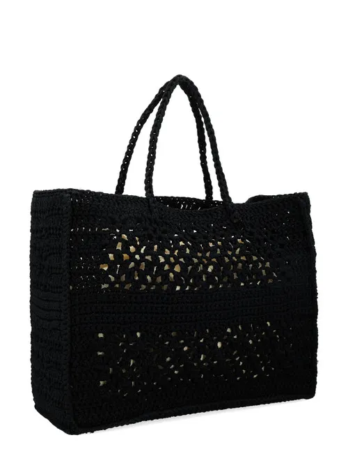 Borsa Twinset Bohemien in cotone nera