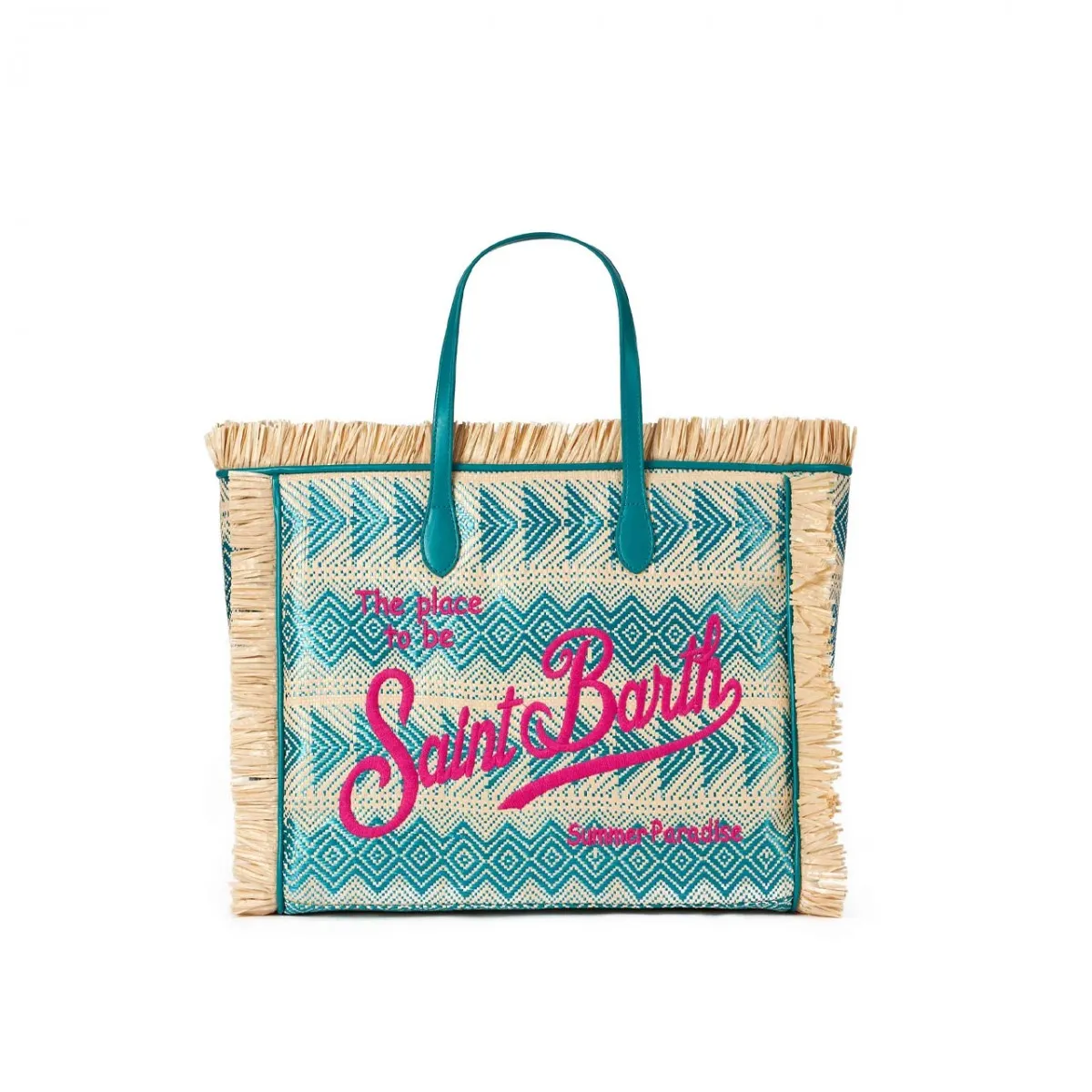 Borsa Vanity Straw Geometric