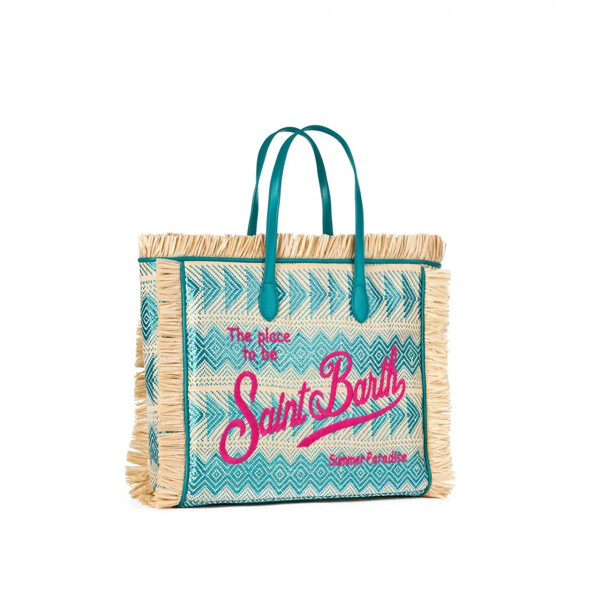 Borsa Vanity Straw Geometric