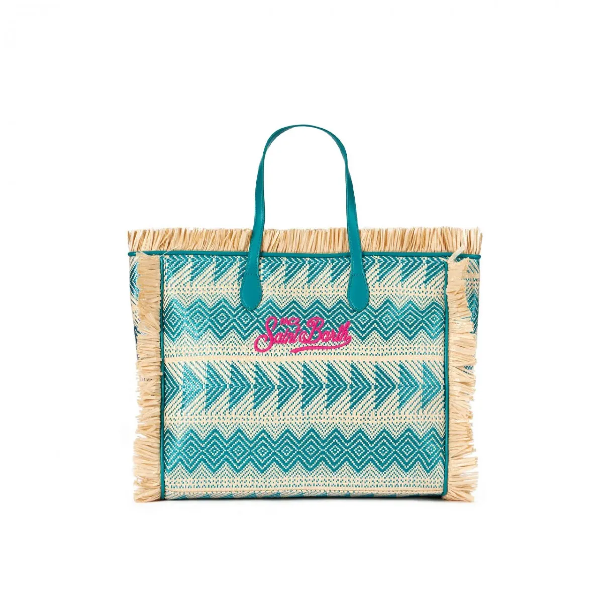 Borsa Vanity Straw Geometric