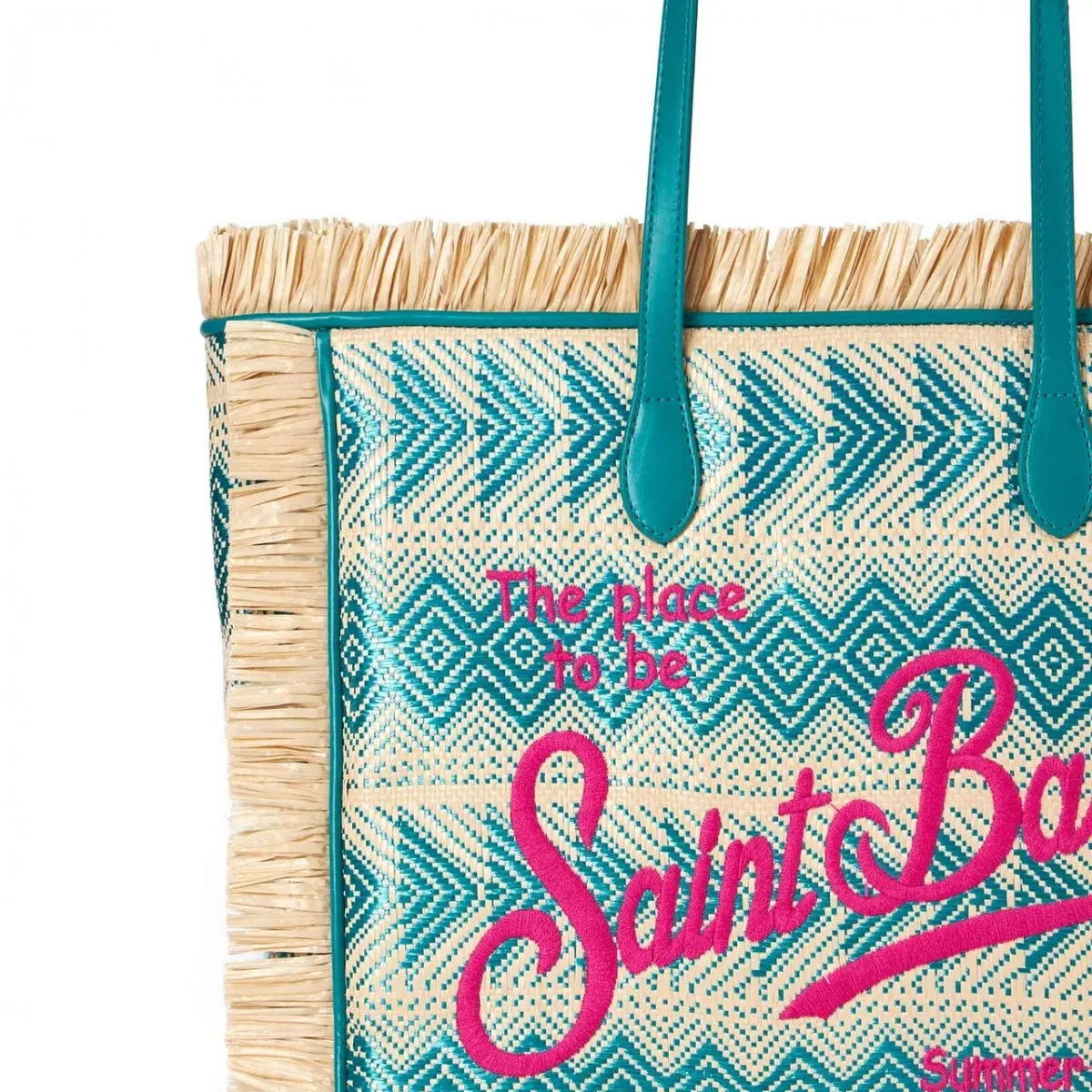 Borsa Vanity Straw Geometric