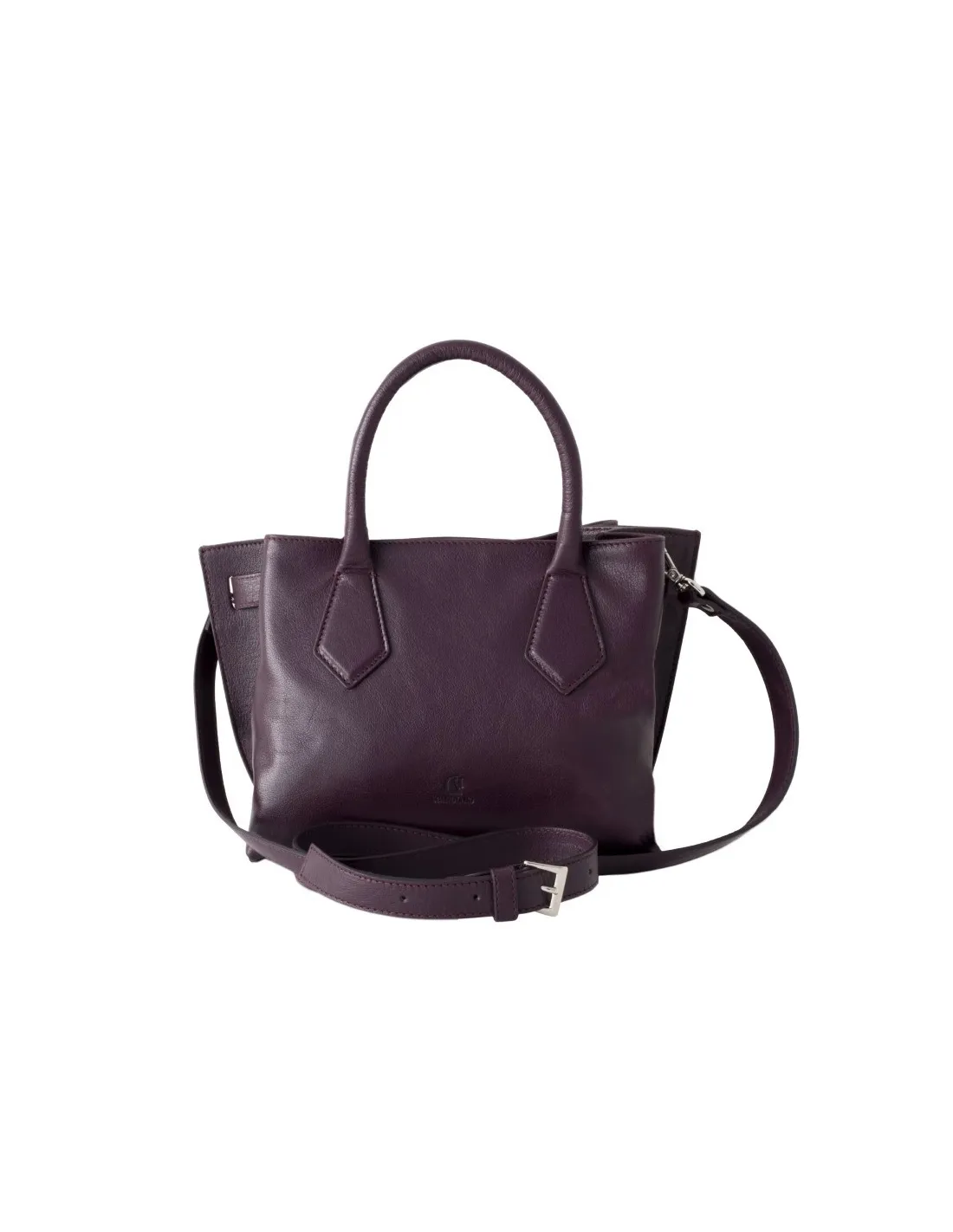 Borsa viola in vera pelle, da donna