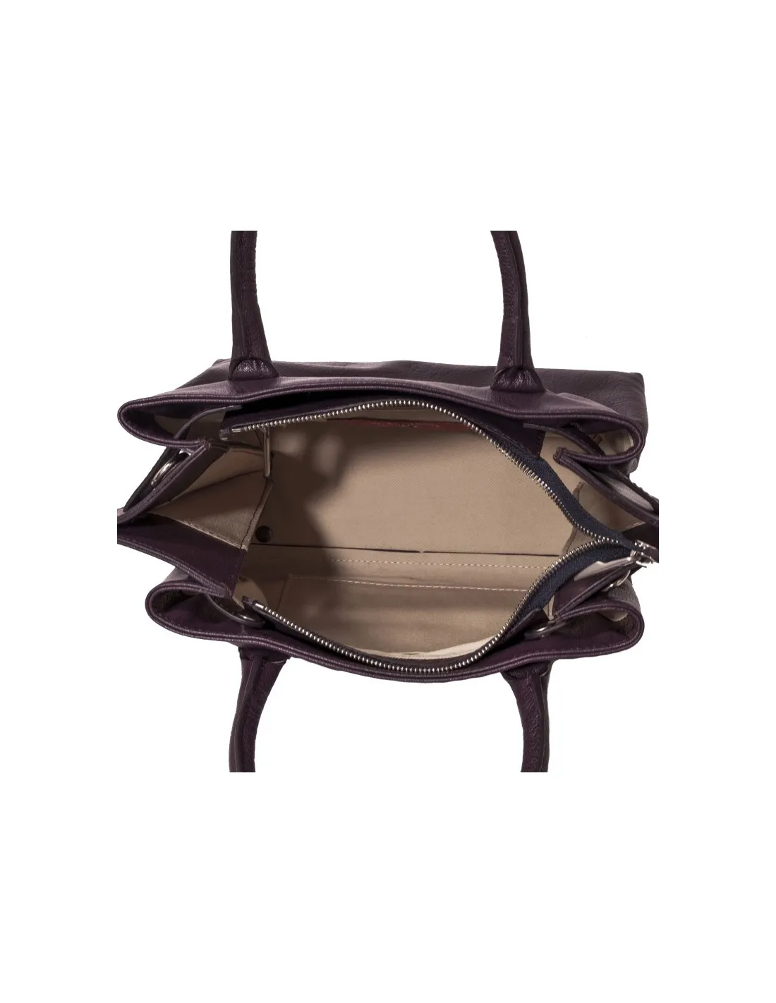 Borsa viola in vera pelle, da donna