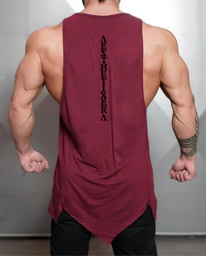 Brand Palestre Stringer Abbigliamento Bodybuilding Canotta Uomo Fitness Canotta Camicia senza maniche Canotta muscolare in coton