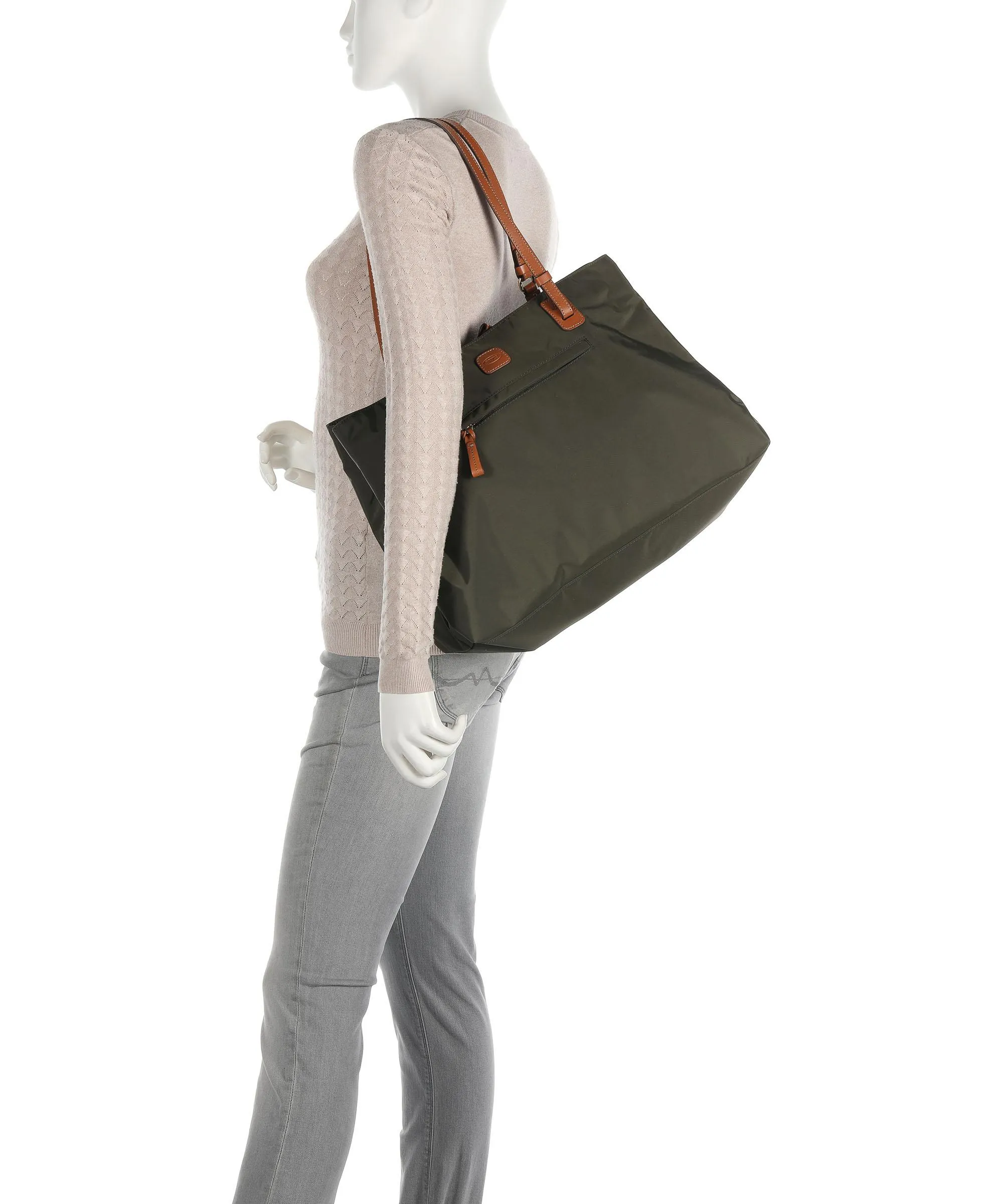  Brics X-Collection Borsa shopper nylon verde-oliva  