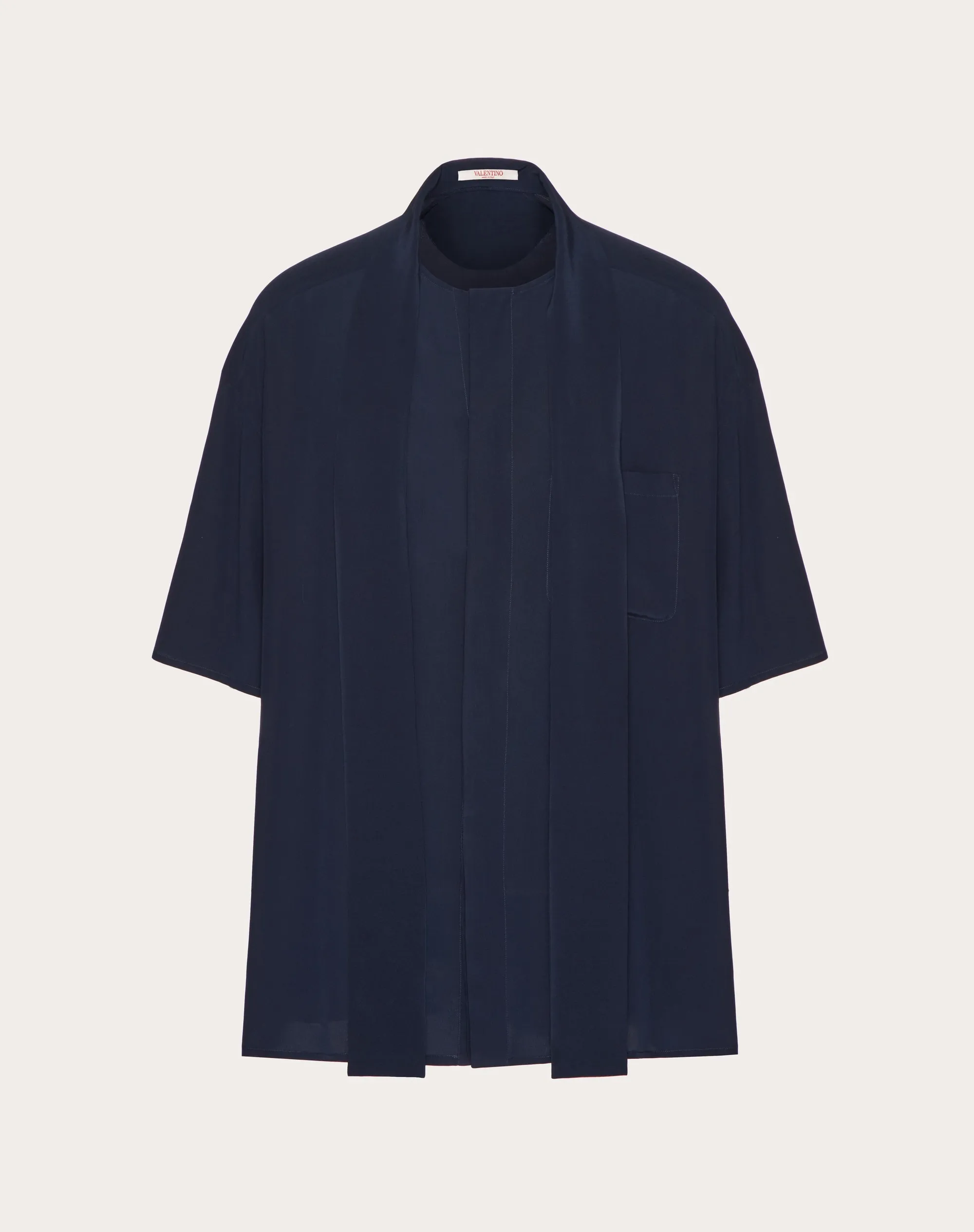 CAMICIA DA BOWLING IN SETA CON COLLO A SCIARPA