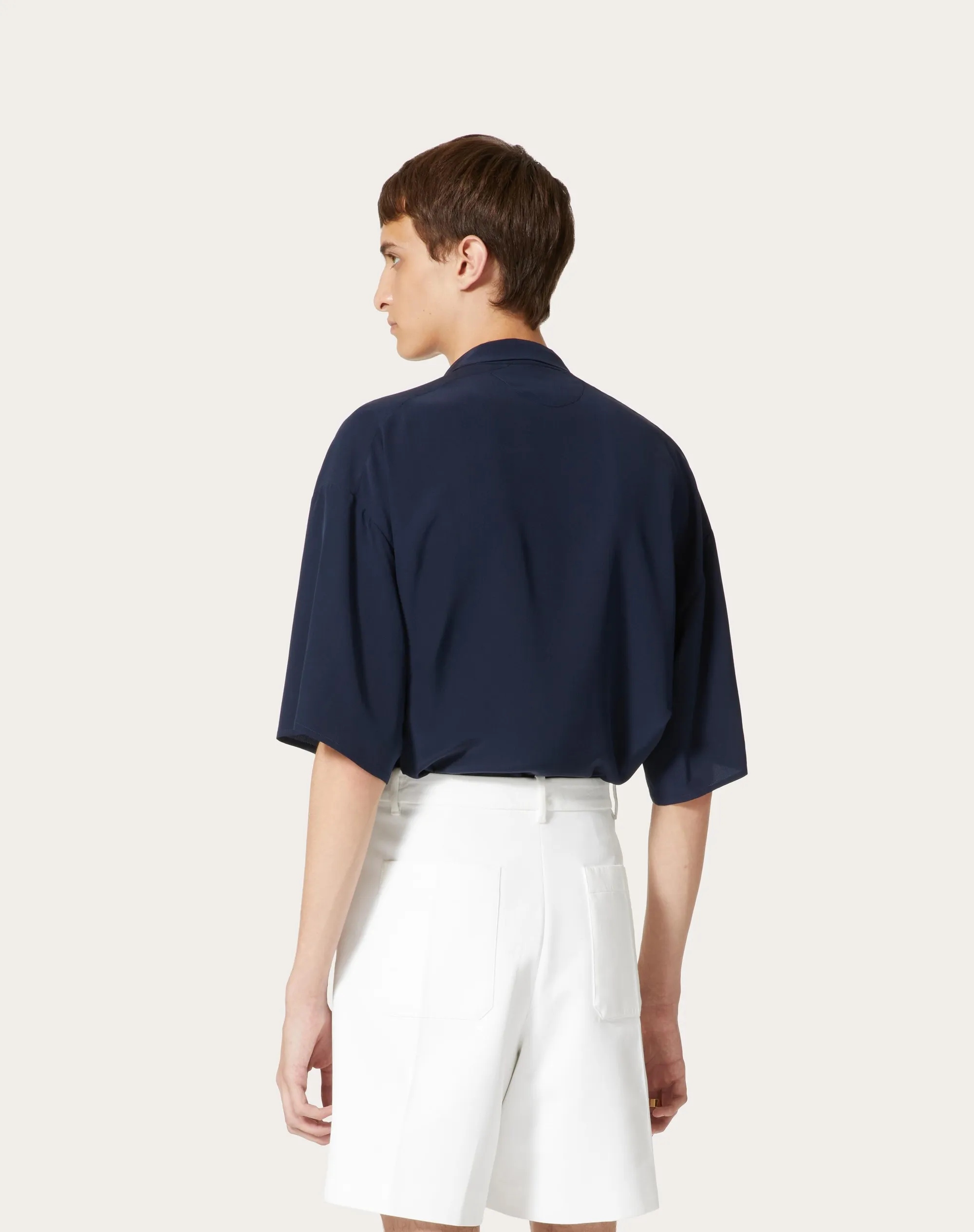 CAMICIA DA BOWLING IN SETA CON COLLO A SCIARPA