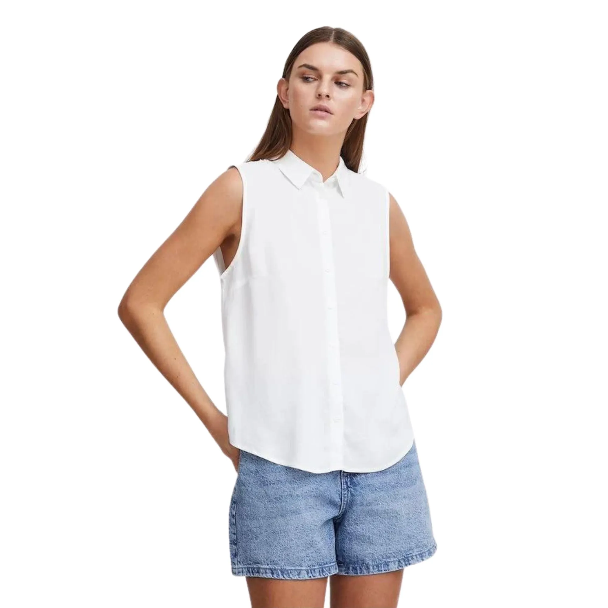 Camicia Donna bianca senza maniche