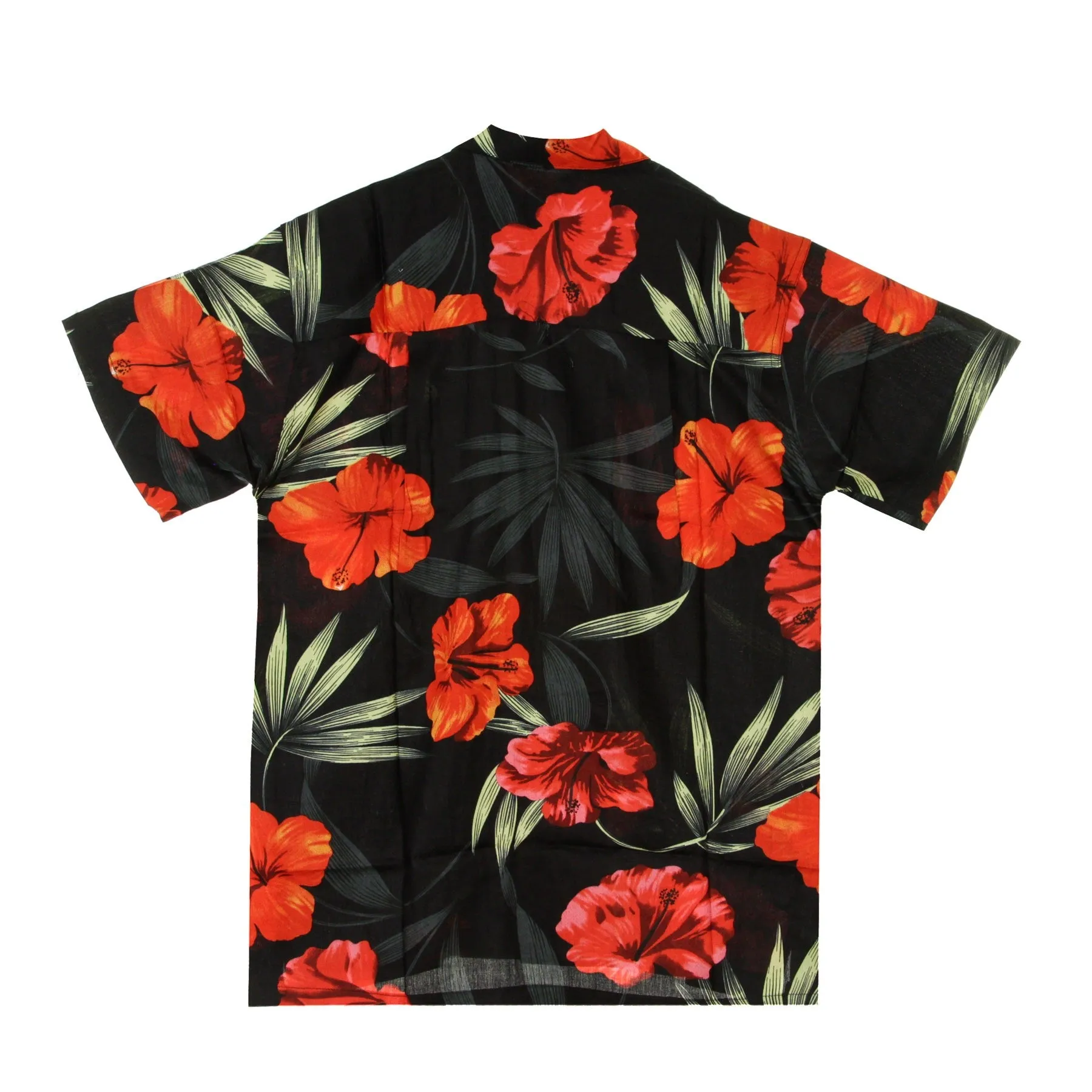 Camicia Manica Corta Uomo Hawaiian Shirt Barcelona Black