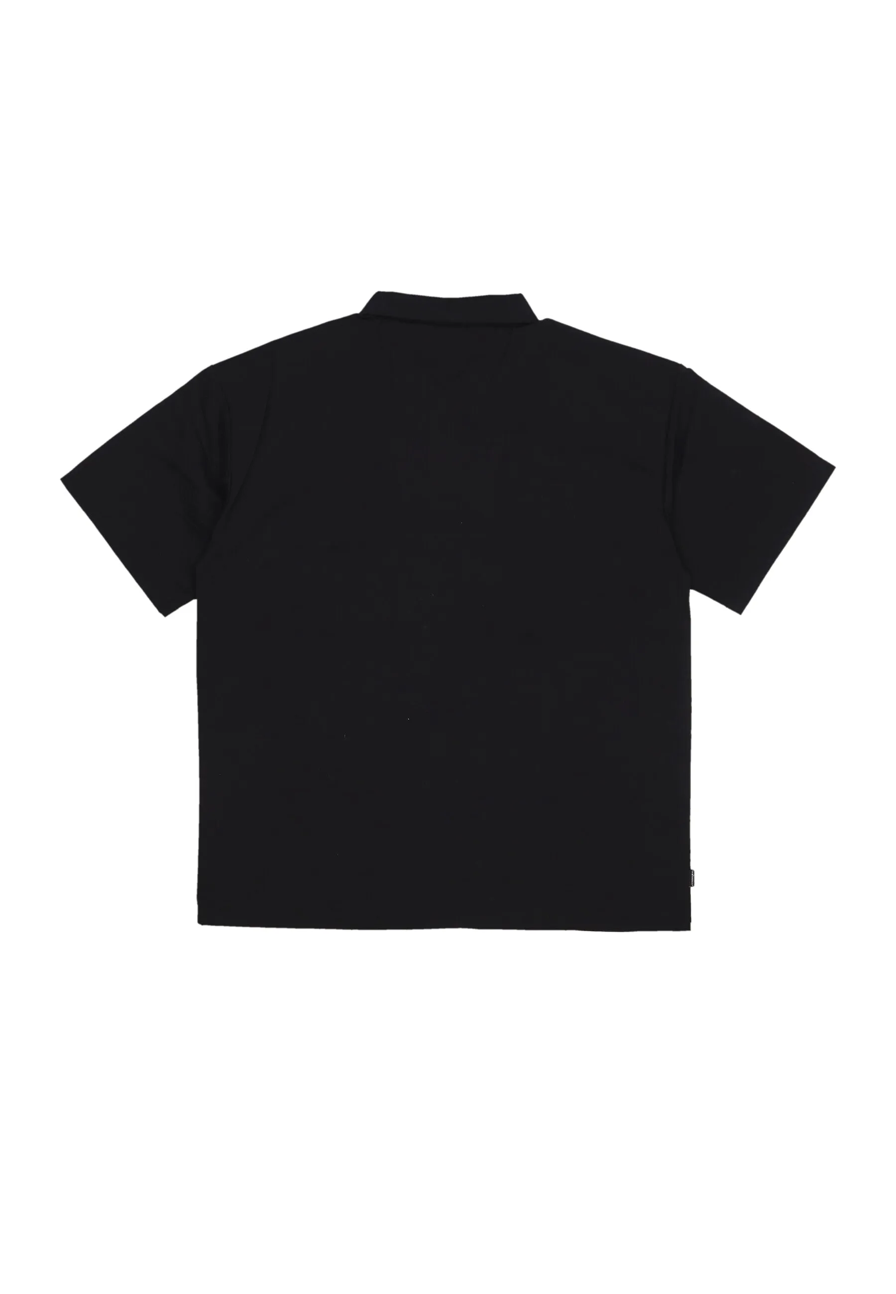 Camicia Manica Corta Uomo Script Half Zip Shirt Black