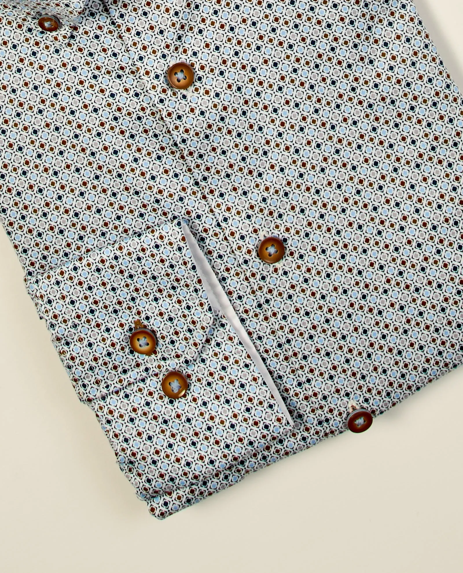 Camicia uomo Bugatti a maniche lunghe con micro stampa