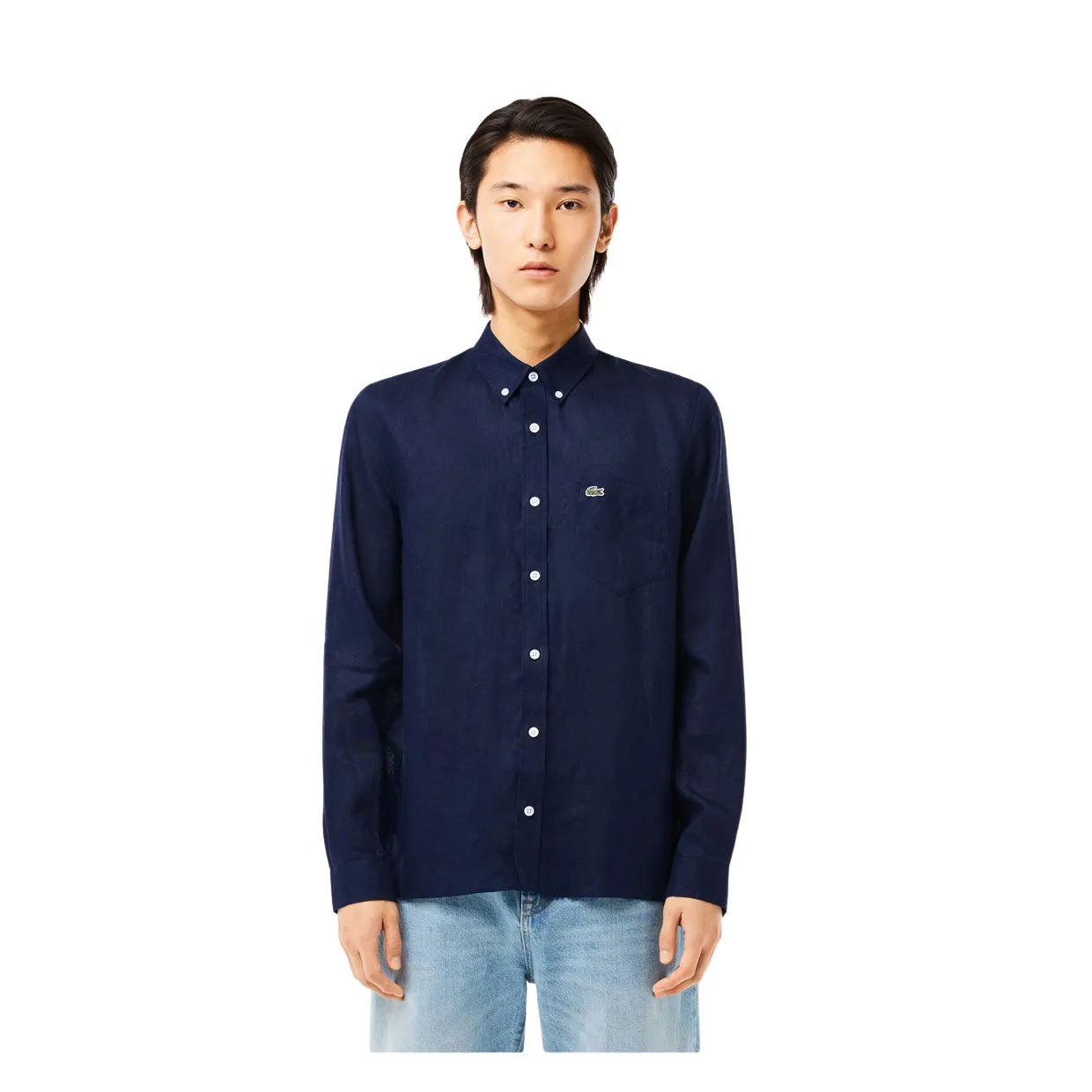 Camicia Uomo Lacoste Lino Blu