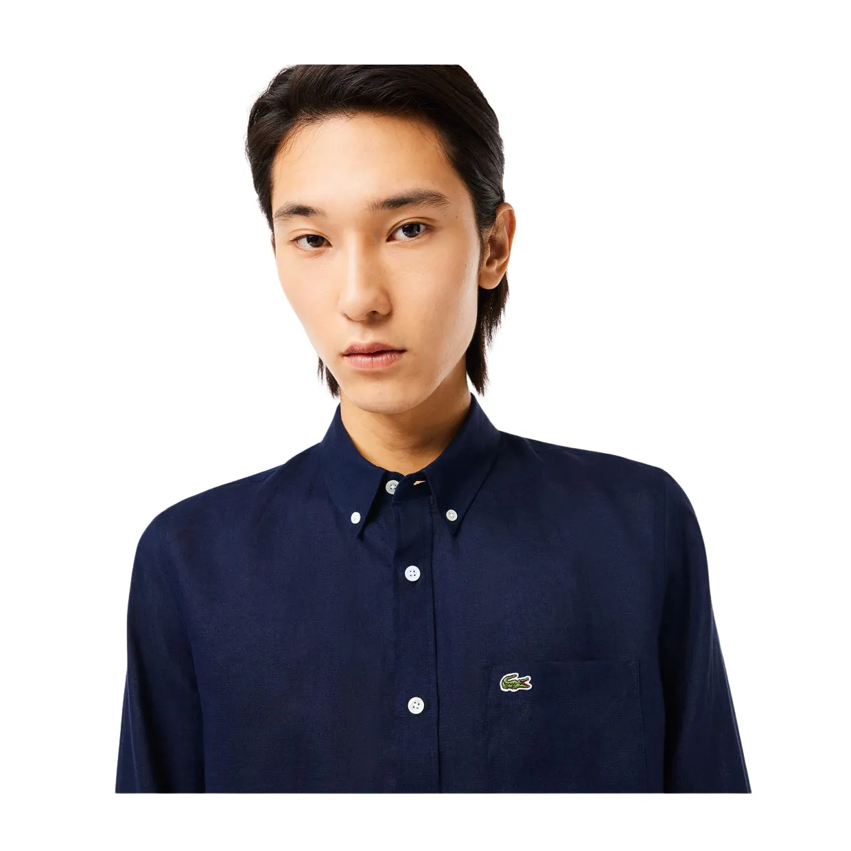 Camicia Uomo Lacoste Lino Blu